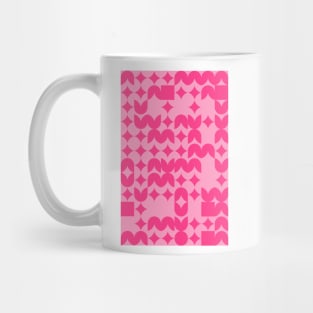 Girly Pinkish Geometric Pattern - Flowers & Stars #10 Mug